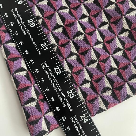 Zara Girls Wide-Leg Geometric Jacquard Trousers Size 10 Pants Casual Purple - Picture 6 of 9